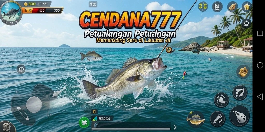 Screenshot CENDANA777 menunjukkan pengguna asyik menangkap ikan di laut.