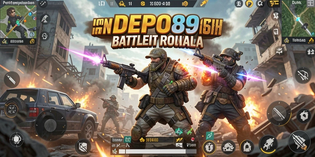 Tangkapan layar gameplay seru dengan pertarungan karakter di DEPO89.
