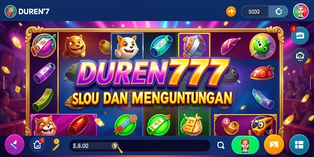Screenshot gameplay DUREN777 menampilkan putaran Slot yang mendebarkan.