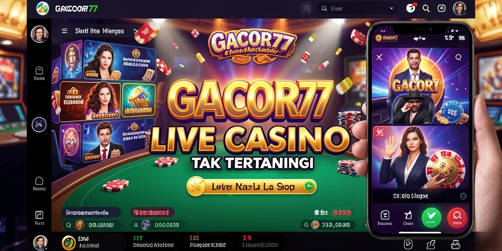 Screenshot gameplay Live Casino menampilkan dealer profesional dan suasana kasino yang realistis.