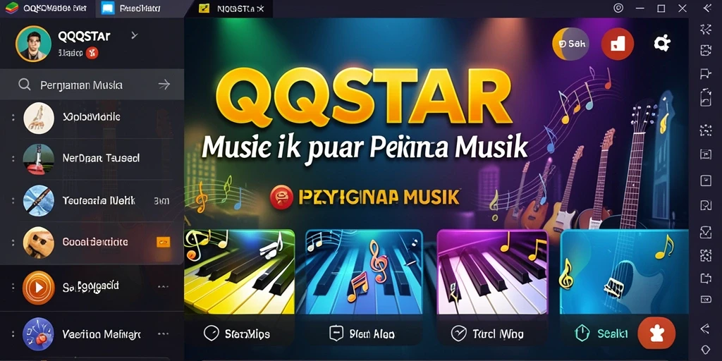 Tangkapan layar utama QQSTAR menampilkan gameplay yang seru dan interaktif.