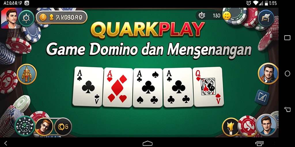 Screenshot gameplay QUARKPLAY menampilkan aksi seru dalam permainan Domino.