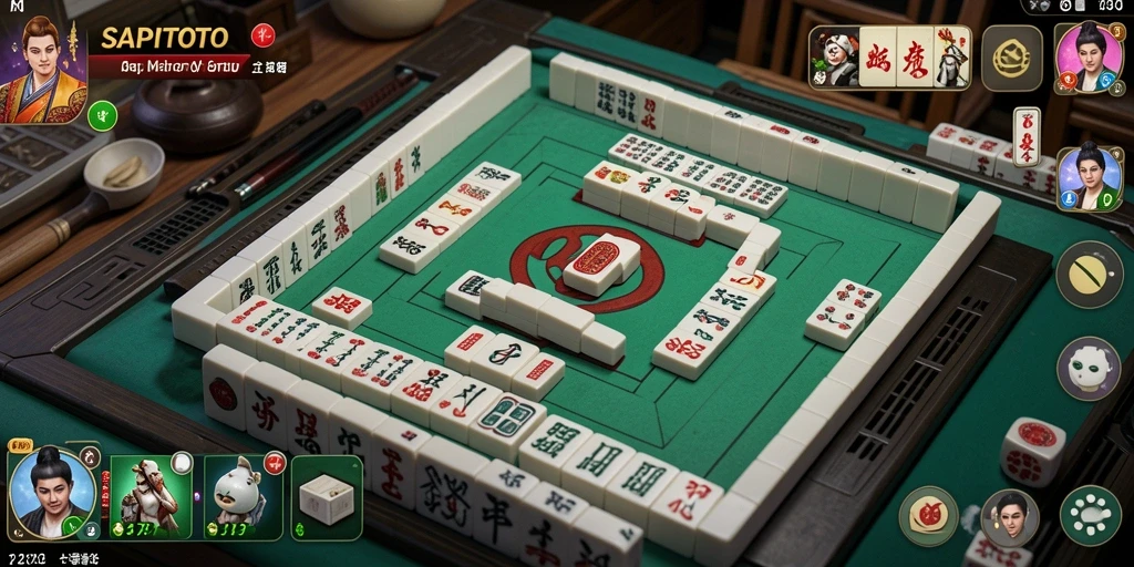 Tampilan gameplay SAPITOTO dengan ubin Mahjong yang menarik dan antarmuka yang intuitif.