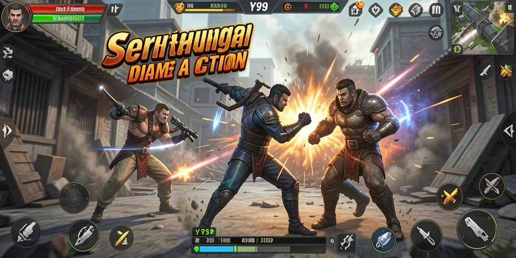 Tampilan aksi mendebarkan dalam screenshot Y89 yang menawan.